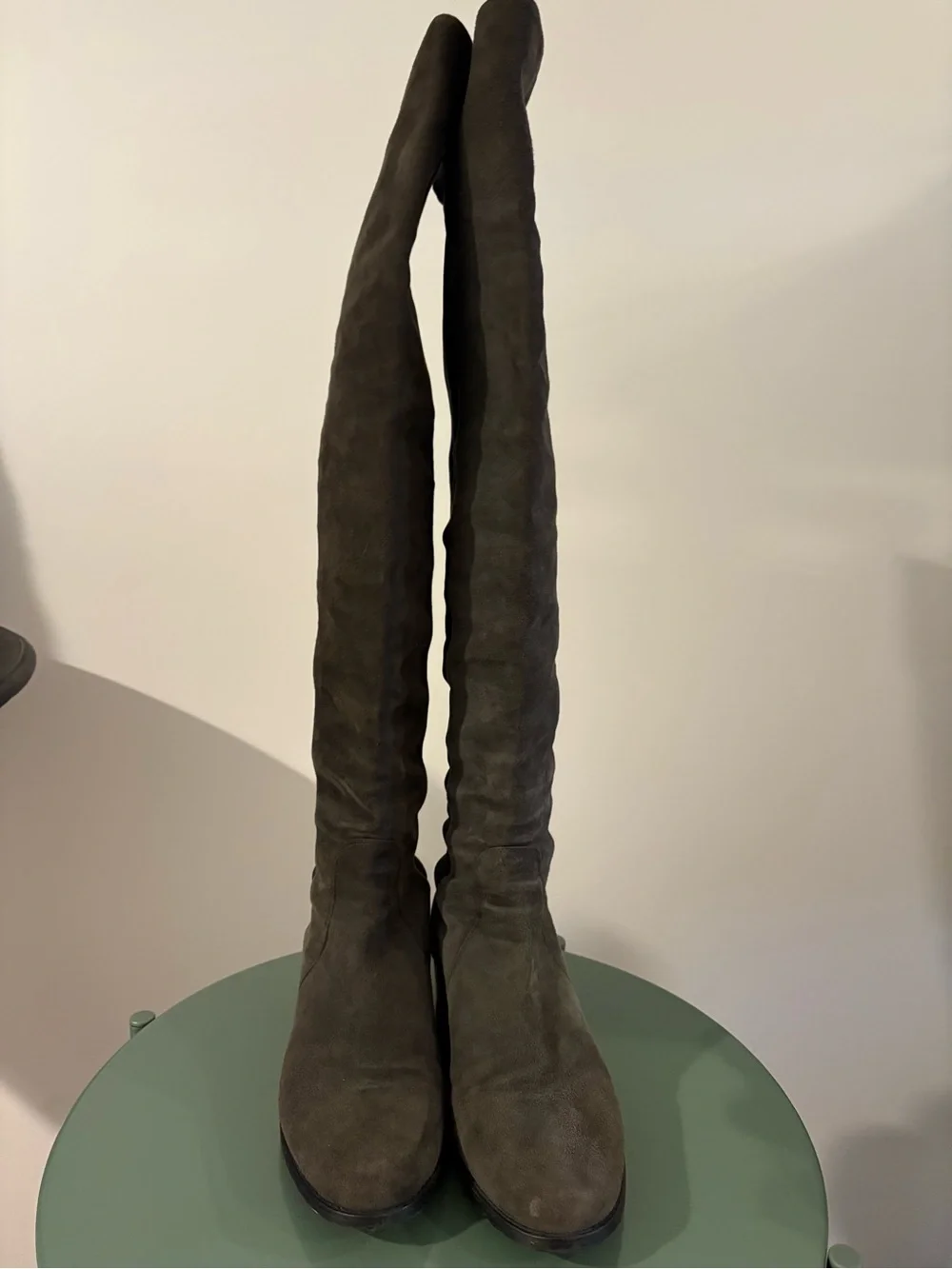 Stuart Weitzman || Reserve 5050 Over the Knee Boots Suede Stretch Gray Black 8